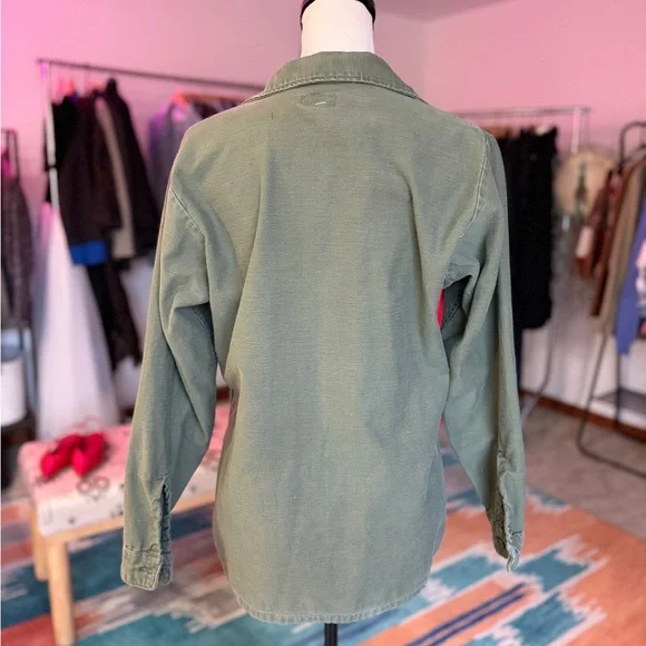 Vintage Surplus Military Army Green Button-Up Shirt Jacket - Picture 2 of 5